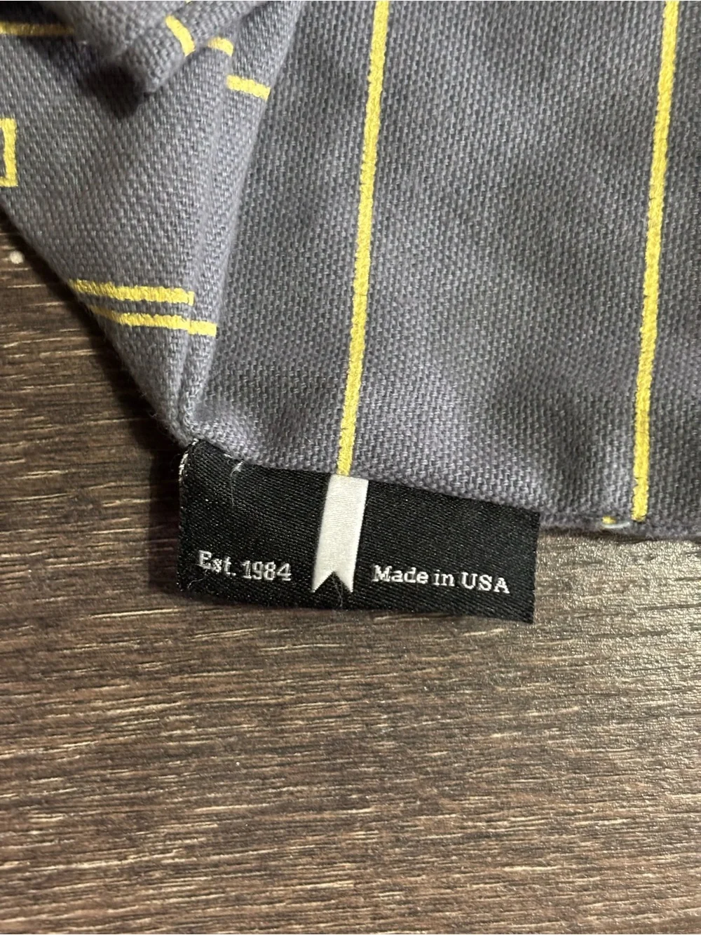 Gray Canvas Tote Bag with Yellow Library Card Print - Bags